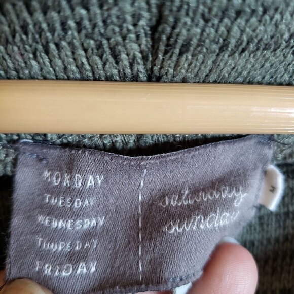 Anthropologie Saturday Sunday Marl Oversized Funnel Neck Sweater Green Women's M - Picture 2 of 12